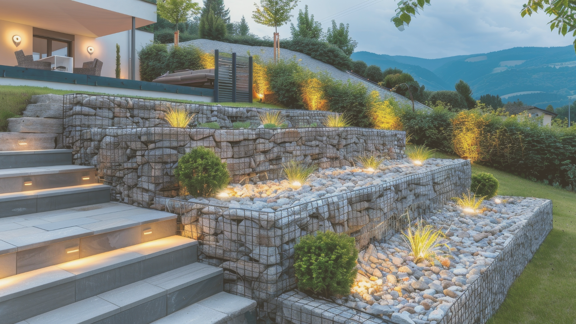 Gabionen clever einsetzen: Sichtschutz, Hochbeet, Bank & Co.