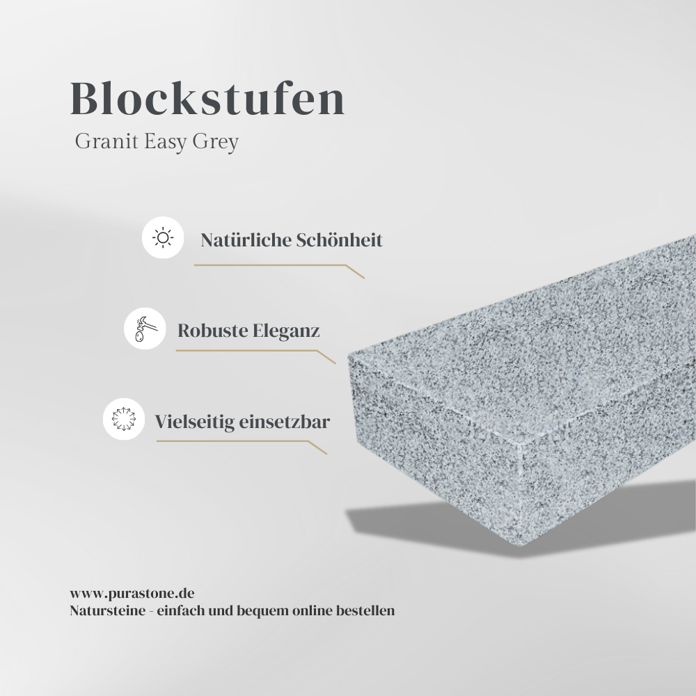 Blockstufen Granit Easy Grey