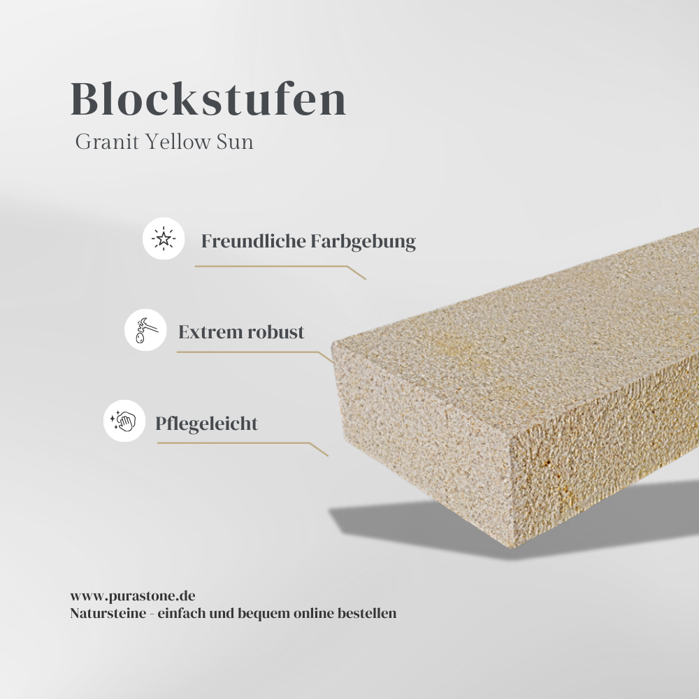 Blockstufen Granit Yellow Sun