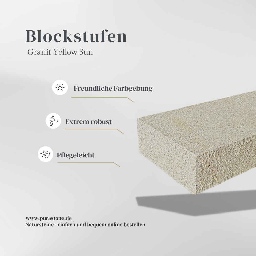 Blockstufe Granit Yellow Sun