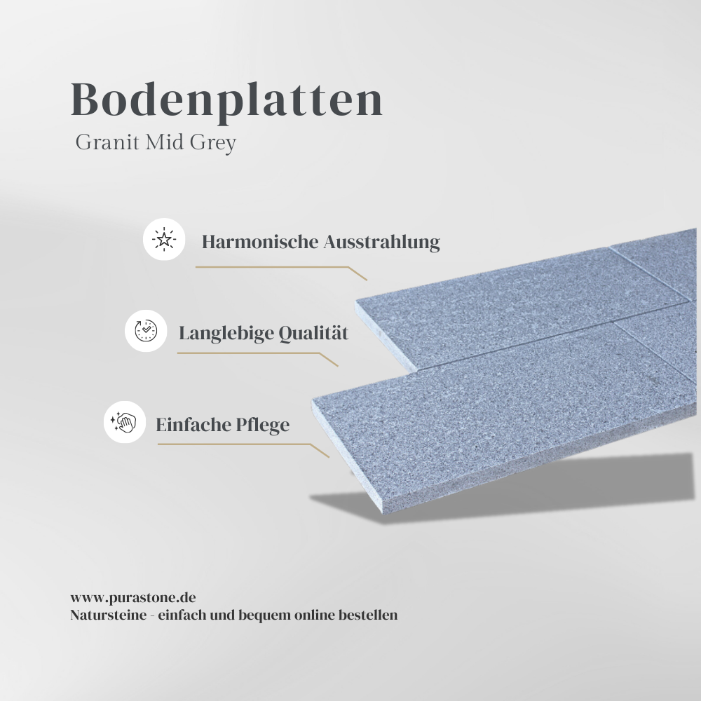 Bodenplatten Granit Mid Grey