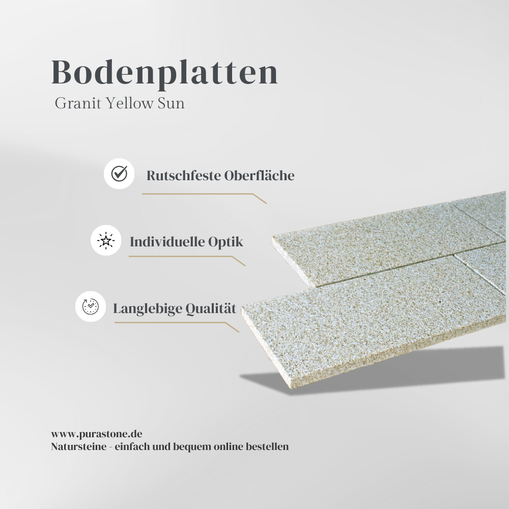 Bodenplatten Granit Yellow Sun