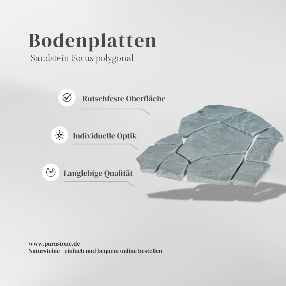 Bodenplatten Sandstein Focus polygonal