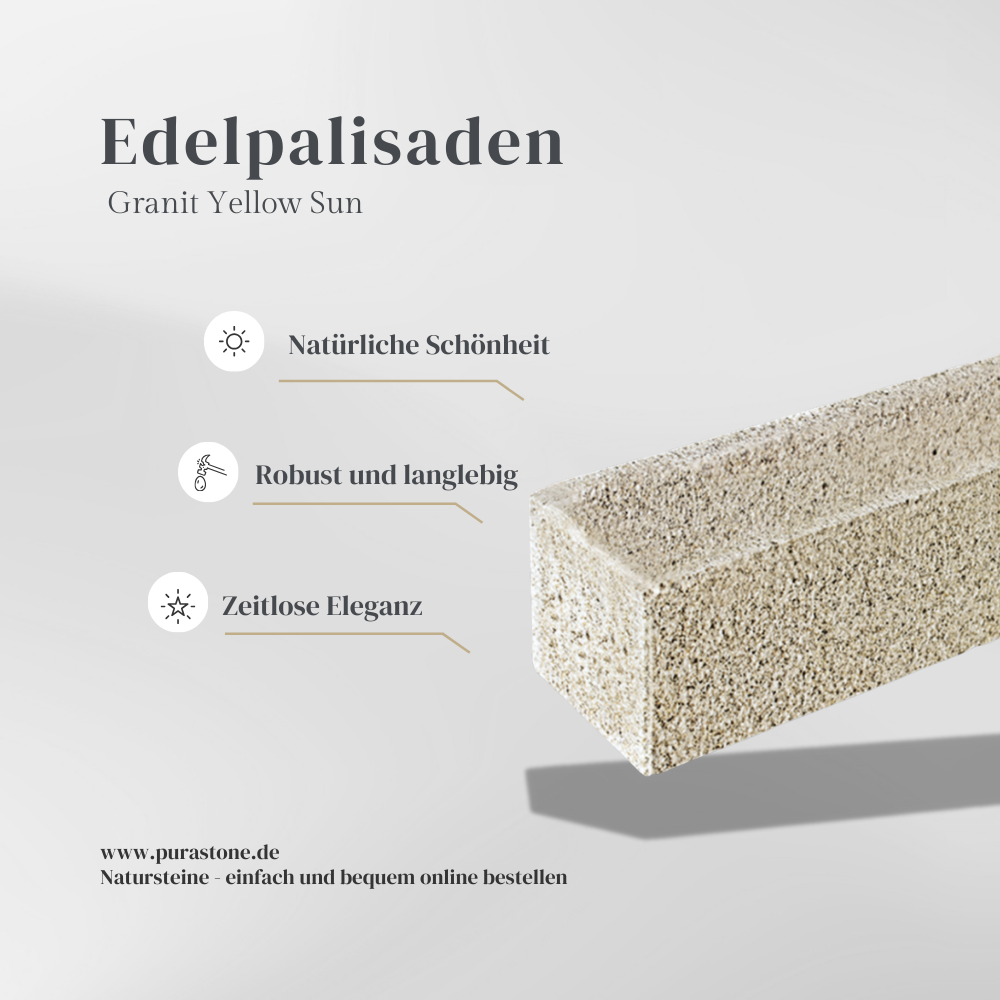 Edelpalisaden Granit Yellow Sun