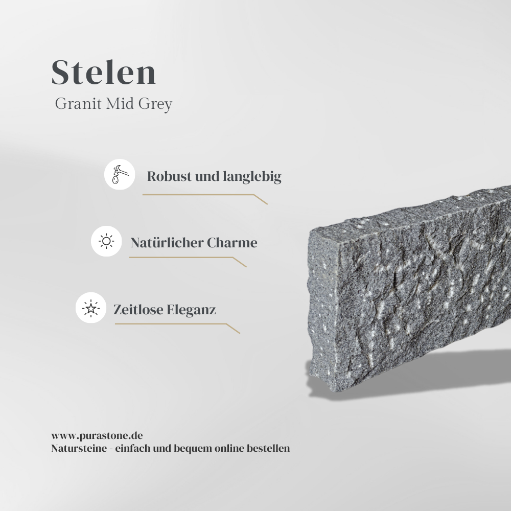 Stelen Granit Mid Grey