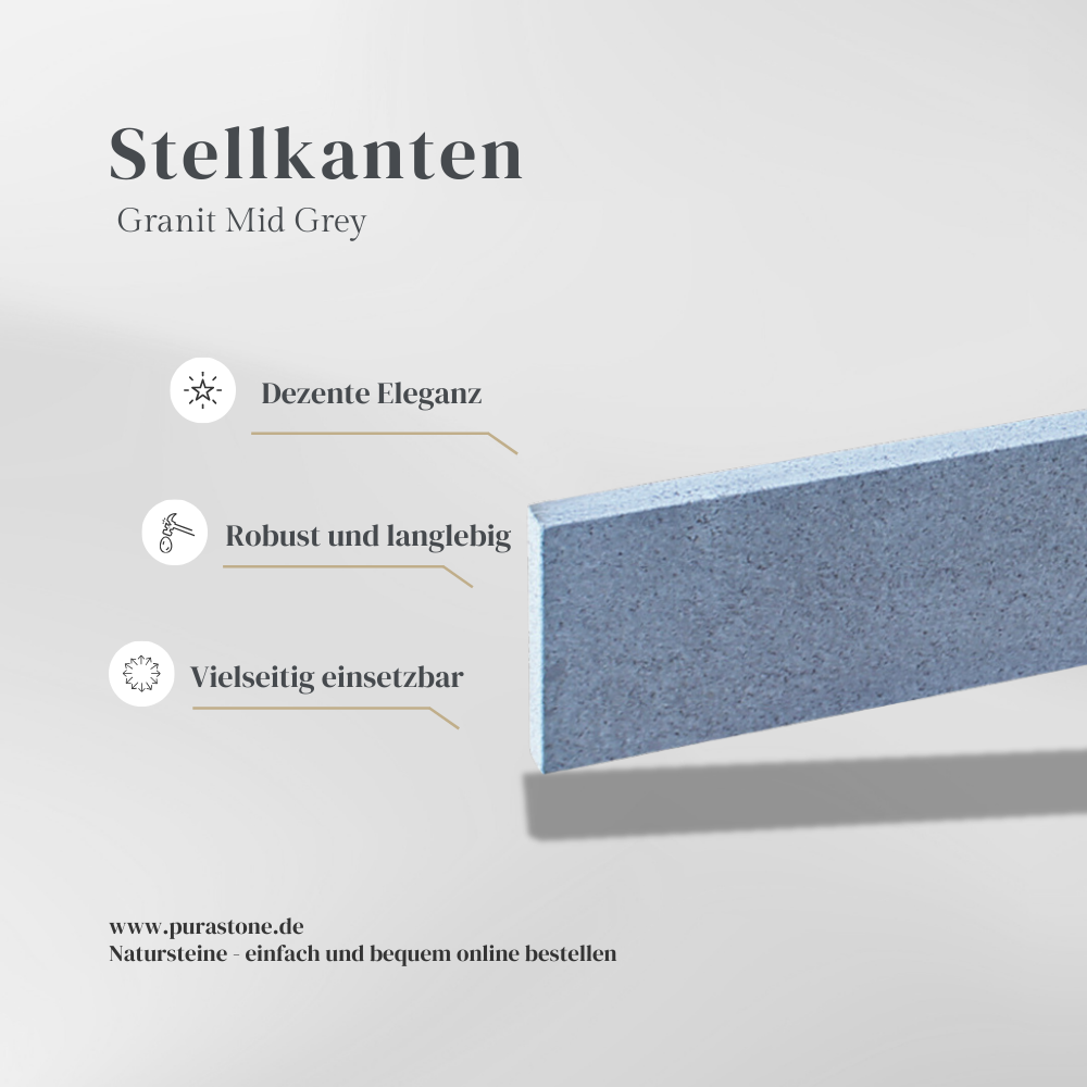 Stellkanten Granit Mid Grey