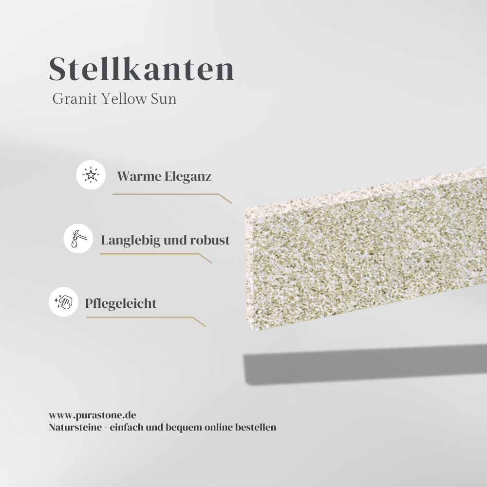 Stellkanten Granit Yellow Sun