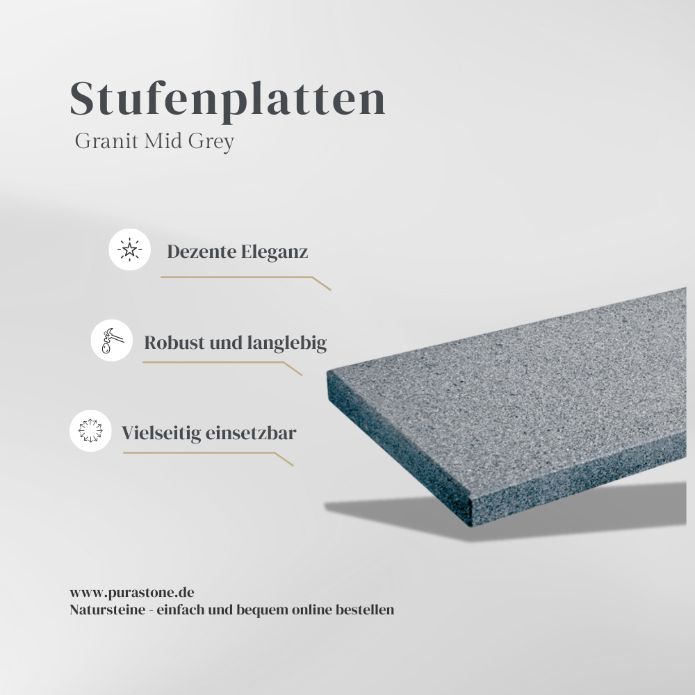Stufenplatten Granit Mid Grey